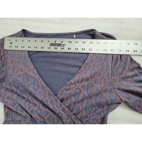 Toad&Co Cue Wrap Cafe Dress Small Elbow Sleeve Organic Cotton Stretch Tie-Waist - Picture 6 of 10